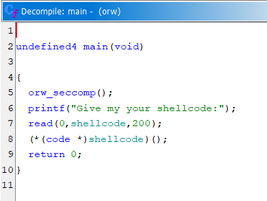 Hasil decompile Ghidra: fungsi main